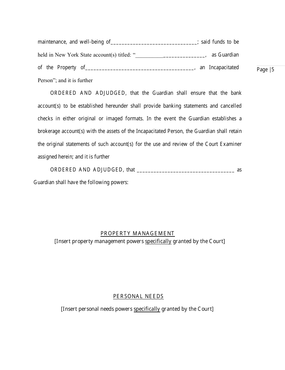 Order and Judgement Appointing Guardian - Nassau County, New York, Page 7