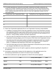 Form HCS200 Application for a Home Care Organization License - California, Page 2