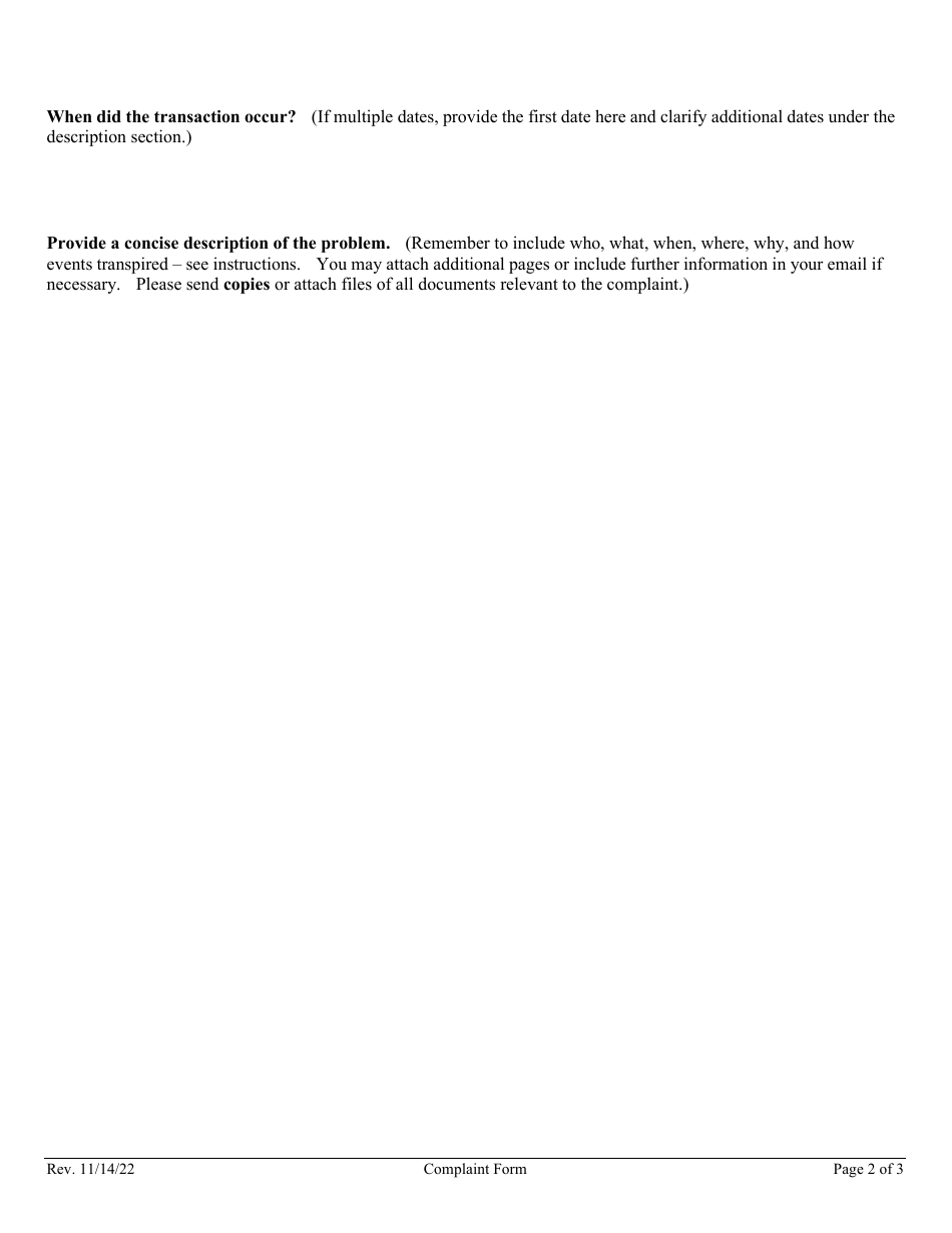 Complaint Form - Montana, Page 6