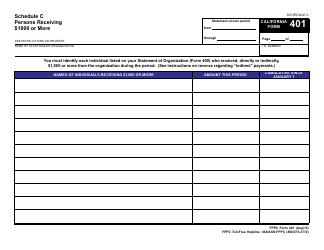 FPPC Form 401 Slate Mailer Organization - Campaign Statement - California, Page 11