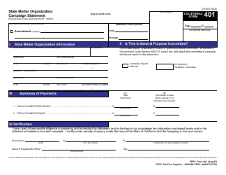 FPPC Form 401 Slate Mailer Organization - Campaign Statement - California, Page 3