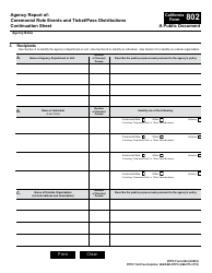 FPPC Form 802 Agency Report of Ceremonial Role Events and Ticket/Pass Distributions - California, Page 3