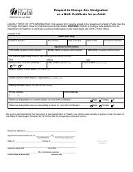 DOH Form 422-143 Request to Change Sex Designation on a Birth Certificate for an Adult - Washington, Page 2