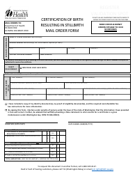 DOH Form 422-234 Certification of Birth Resulting in Stillbirth Mail Order Form - Washington, Page 3