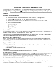 DOH Form 422-157 Rescission of Parentage - Washington, Page 3