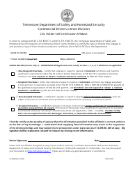 Document preview: Form SF-1480 Cdl Holder Self-certification Affidavit - Tennessee
