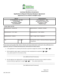 Form LWC-VDA-1234 Application to Request Voluntary Disclosure Agreement - Louisiana