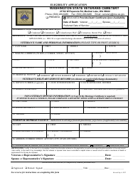 Document preview: Eligibility Application - Washington State Veterans Cemetery - Washington
