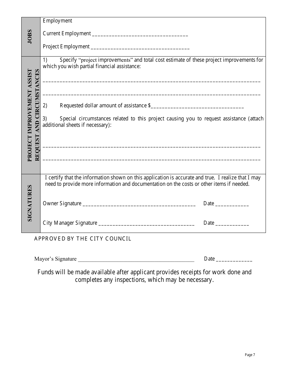 Economic Development Assistance Grant Application - Haltom City, Texas, Page 7