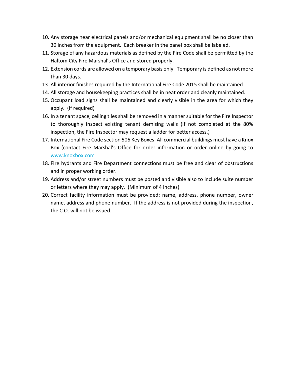 Certificate of Occupancy Application - Haltom City, Texas, Page 6