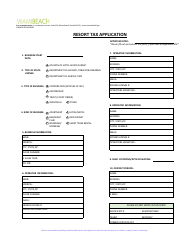 Resort Tax Application - City of Miami Beach, Florida