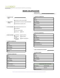 Document preview: Resort Tax Application - City of Miami Beach, Florida