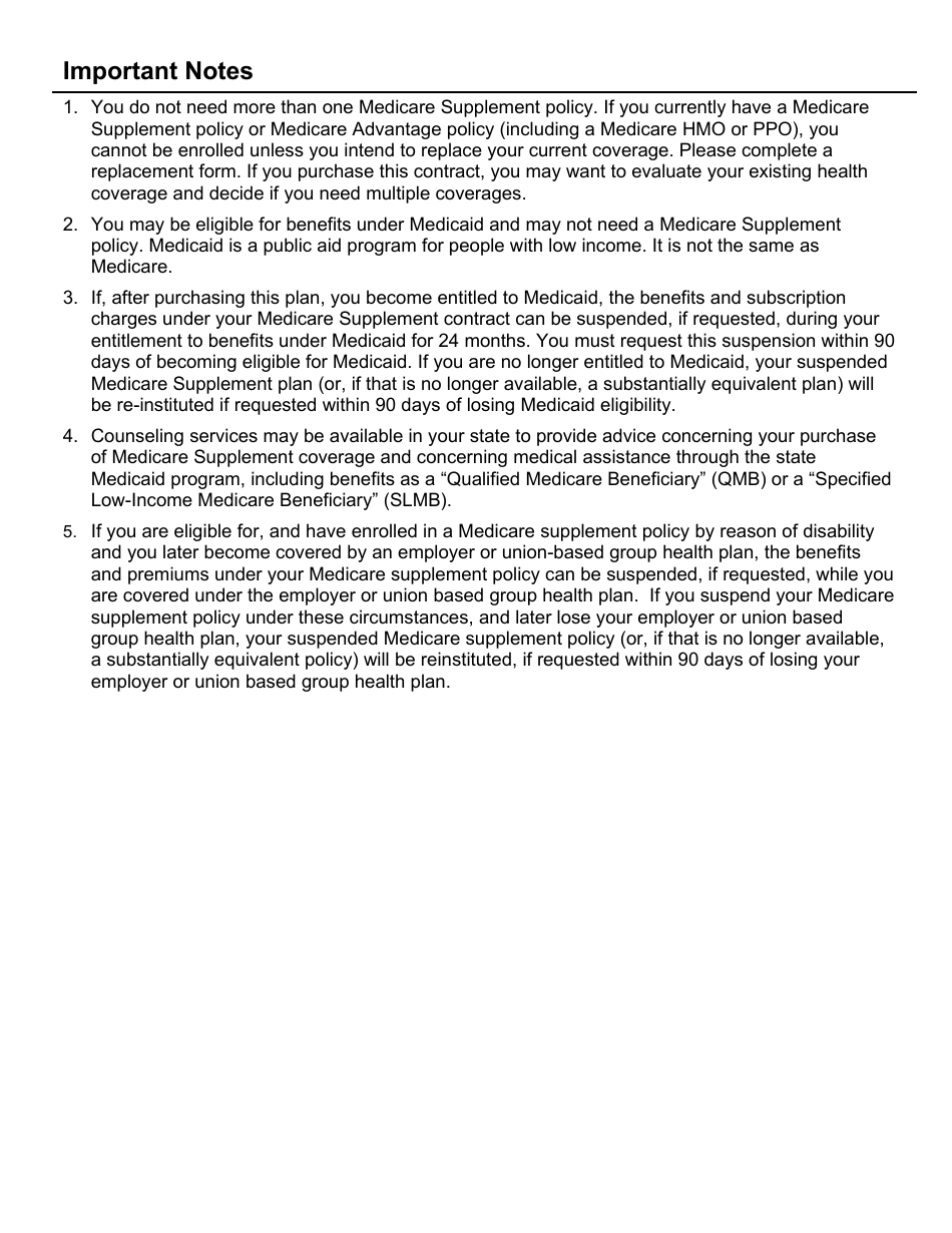 Form 021775 Group Medicare Supplement Enrollment Application - Premera Blue Cross - Washington, Page 7