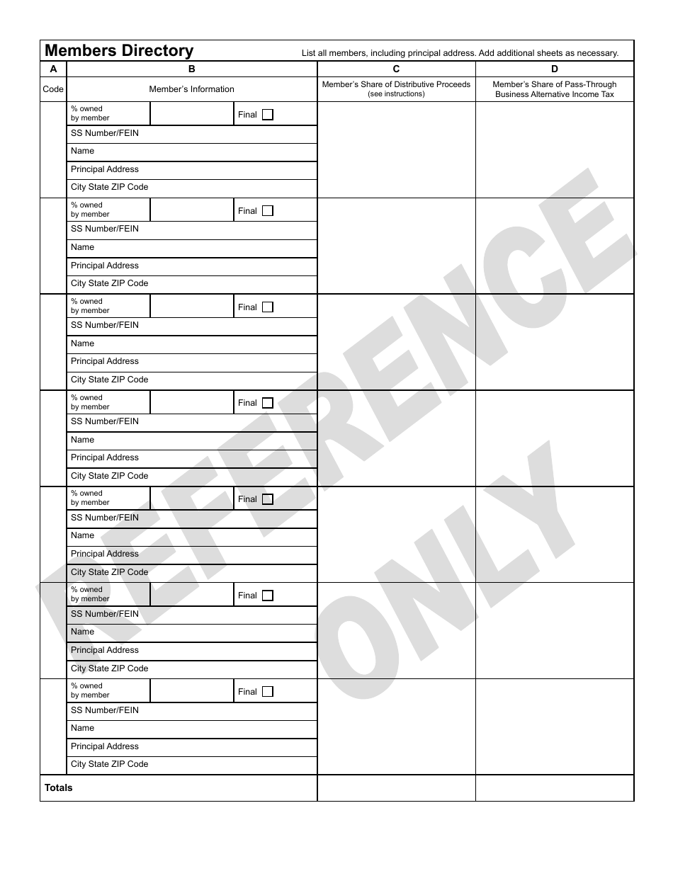 Form PTE-100 Pass-Through Business Alternative Income Tax Return - New Jersey, Page 3
