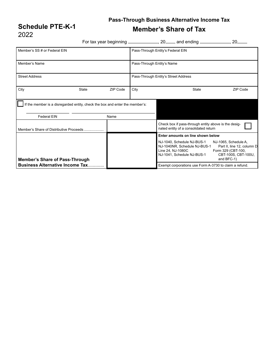 Schedule pte k 1 download fillable pdf or fill online member s share of