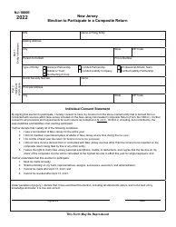 Form NJ-1080E New Jersey Election to Participate in a Composite Return - New Jersey