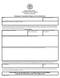 Document preview: Form C-4267 Employee's Substitute Wage and Tax Statement - New Jersey