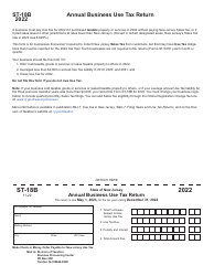 Document preview: Form ST-18B Annual Business Use Tax Return - New Jersey