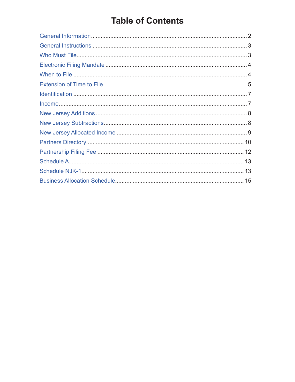 Download Instructions for Form NJ1065 New Jersey Partnership Return