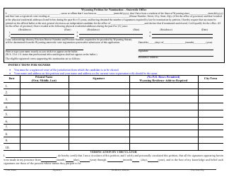 Statewide Petition for Nomination of Independent Candidates for Partisan Office - Wyoming, Page 2