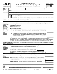 Document preview: IRS Form W-4P Withholding Certificate for Periodic Pension or Annuity Payments, 2023
