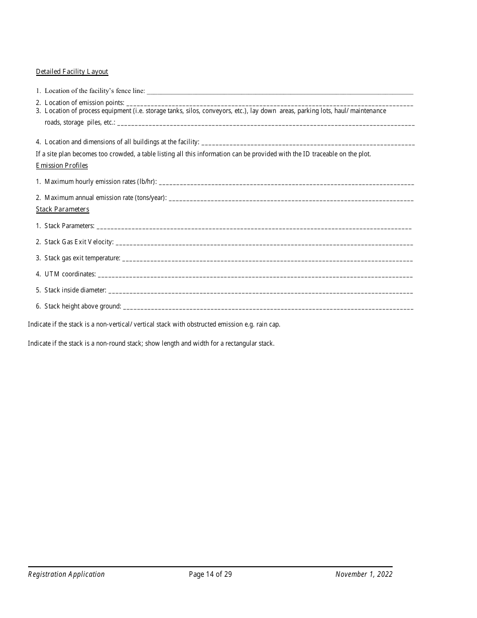 Air Quality Standard Registration Application Form - Arizona, Page 14
