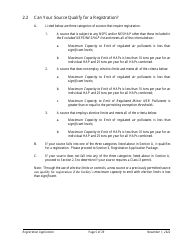 Air Quality Standard Registration Application Form - Arizona, Page 5