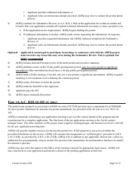 Aquifer Protection Permit Application - Arizona, Page 3
