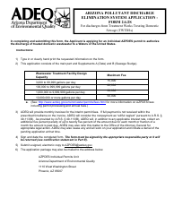 ADEQ Form 2A/2S Arizona Pollutant Discharge Elimination System Application - Arizona