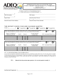 Form DWAR33 Drinking Water Analysis Reporting Form - Stage 2 Disinfection Byproducts (Tthm&amp;haa5) Quarterly Report - Arizona
