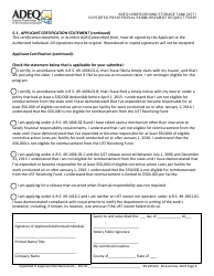 Adeq Underground Storage Tank (Ust) Expedited Preapproval Reimbursement Request Form - Arizona, Page 6