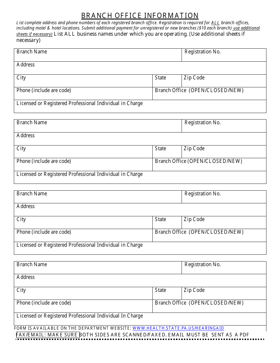 Pennsylvania Dealer Renewal Registration Prescription Hearing Aids