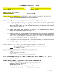 Document preview: Fmla Leave Request Form - City of Corpus Christi, Texas