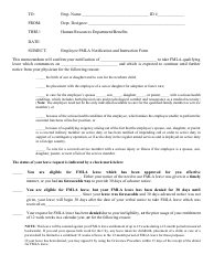 Employee Fmla Notification and Instruction Form - City of Corpus Christi, Texas