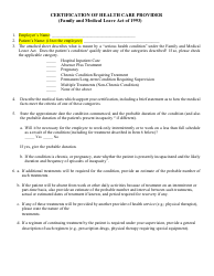 Document preview: Certification of Health Care Provider - City of Corpus Christi, Texas