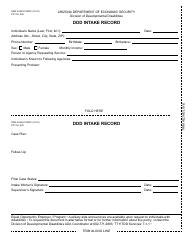 Form DDD-0522A Ddd Intake Record - Arizona