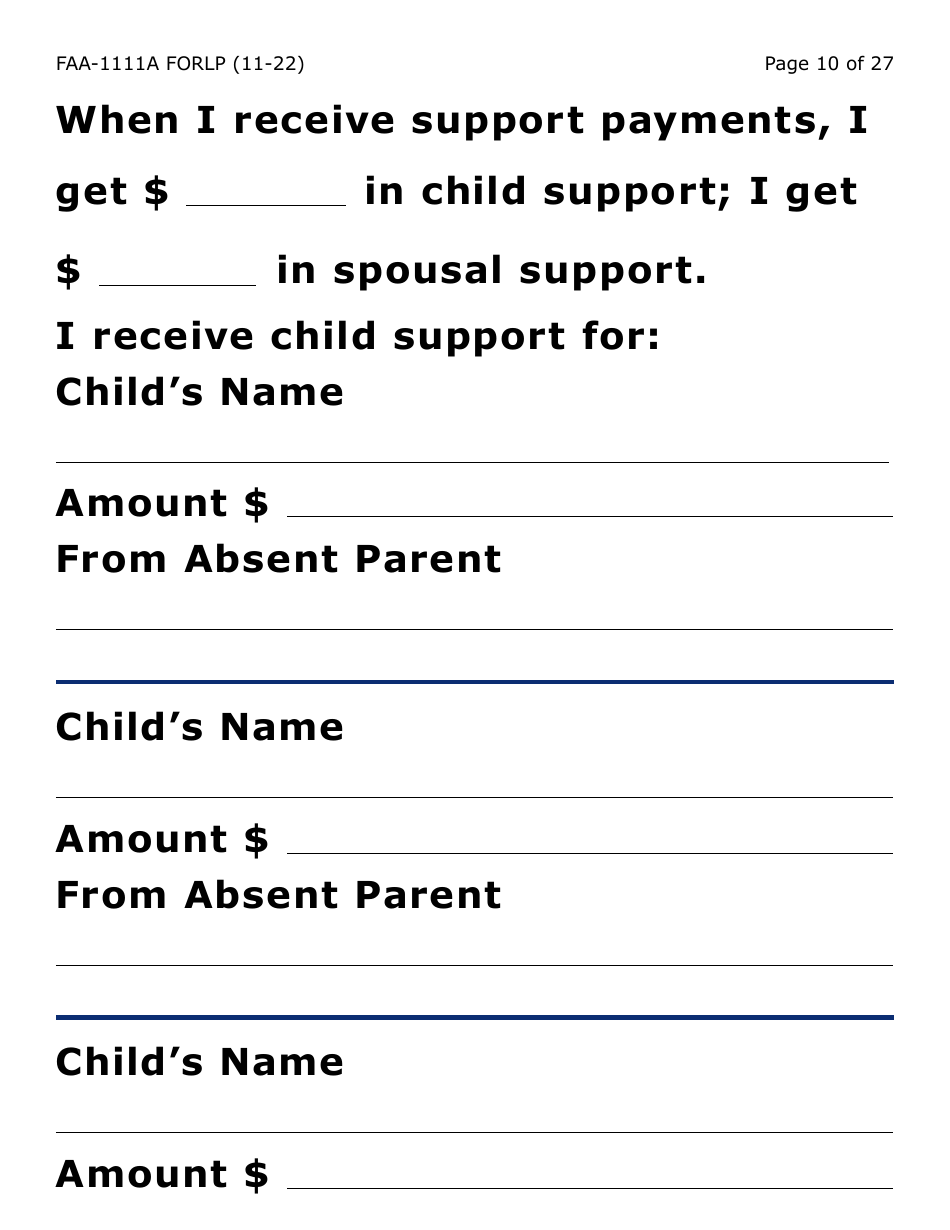 Form FAA-1111A-LP Participant Statement Verification Worksheet (Large Print) - Arizona, Page 10