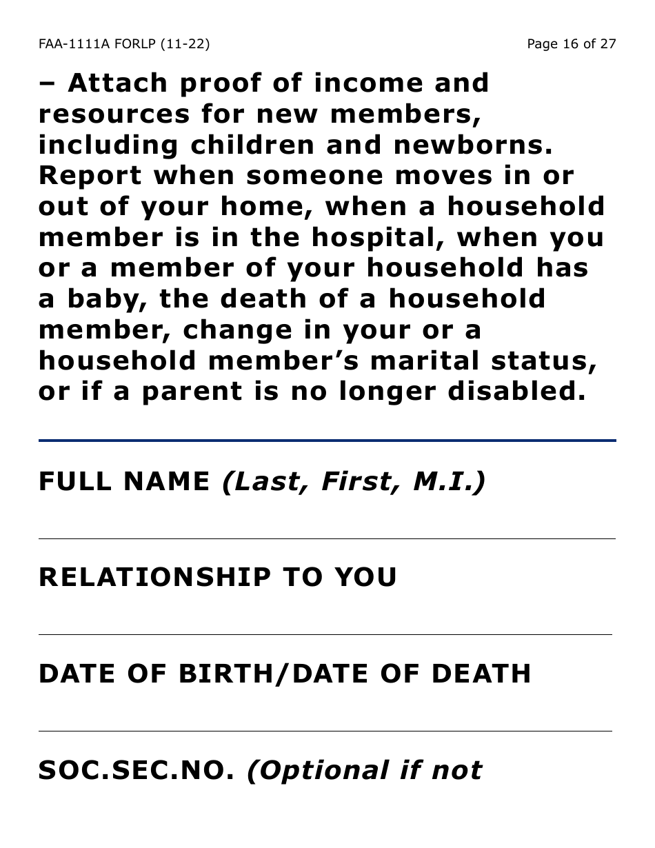 Form FAA-1111A-LP Participant Statement Verification Worksheet (Large Print) - Arizona, Page 16