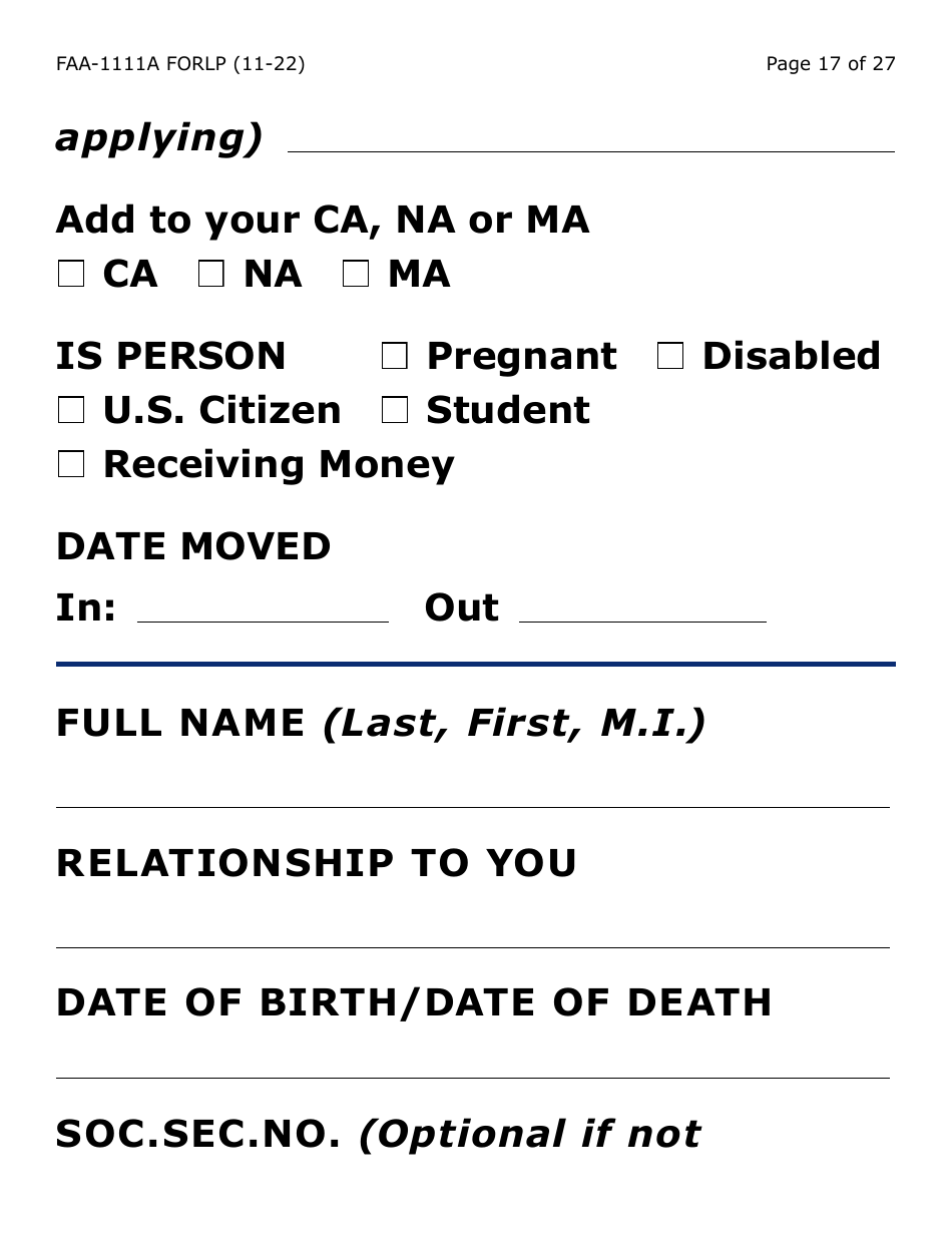 Form FAA-1111A-LP Participant Statement Verification Worksheet (Large Print) - Arizona, Page 17
