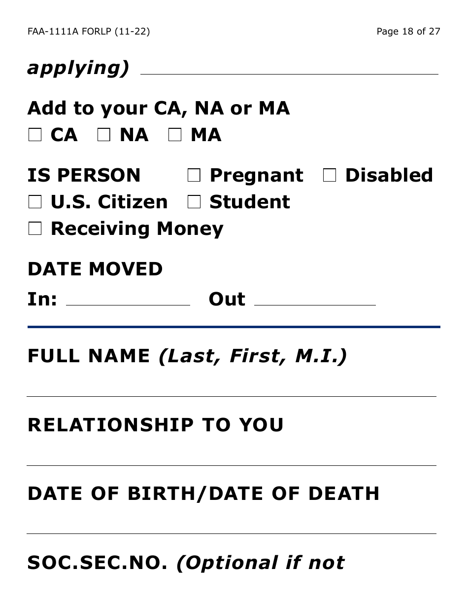 Form FAA-1111A-LP Participant Statement Verification Worksheet (Large Print) - Arizona, Page 18