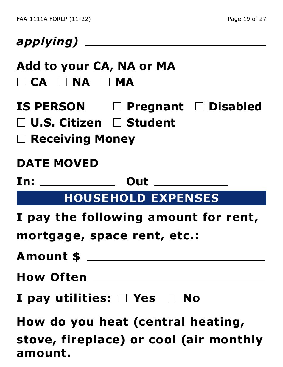 Form FAA-1111A-LP Participant Statement Verification Worksheet (Large Print) - Arizona, Page 19