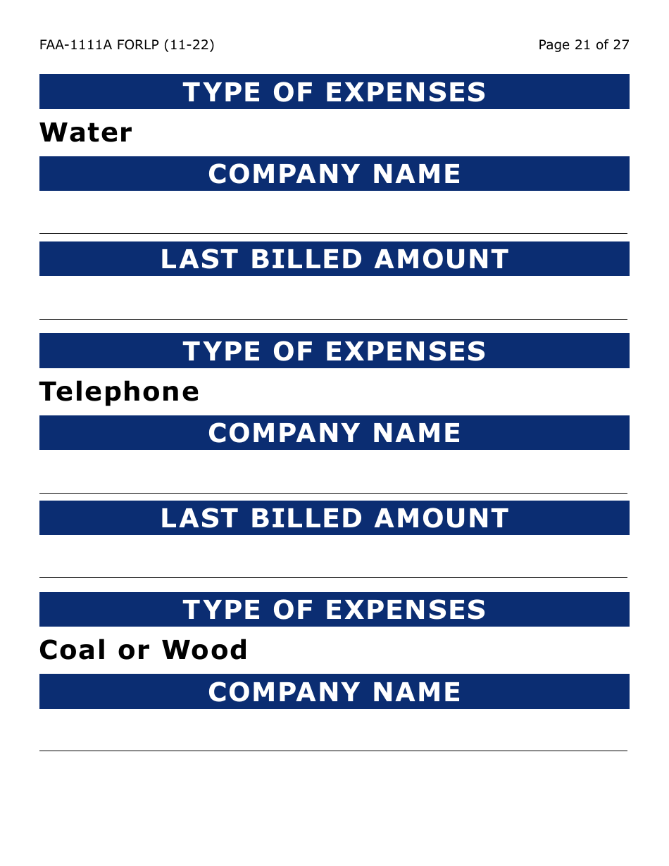 Form FAA-1111A-LP Participant Statement Verification Worksheet (Large Print) - Arizona, Page 21