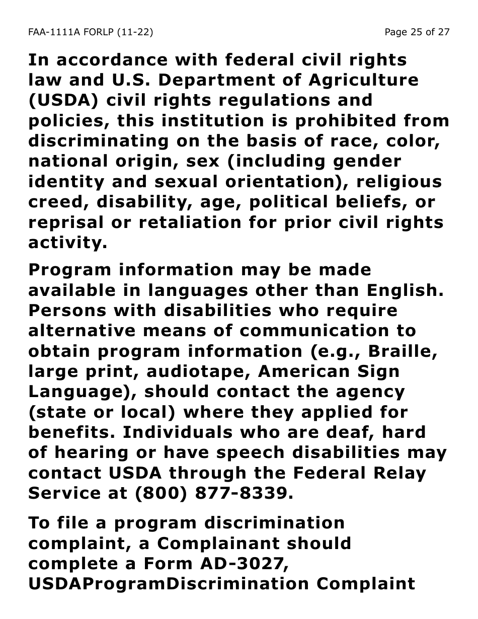Form FAA-1111A-LP Participant Statement Verification Worksheet (Large Print) - Arizona, Page 25