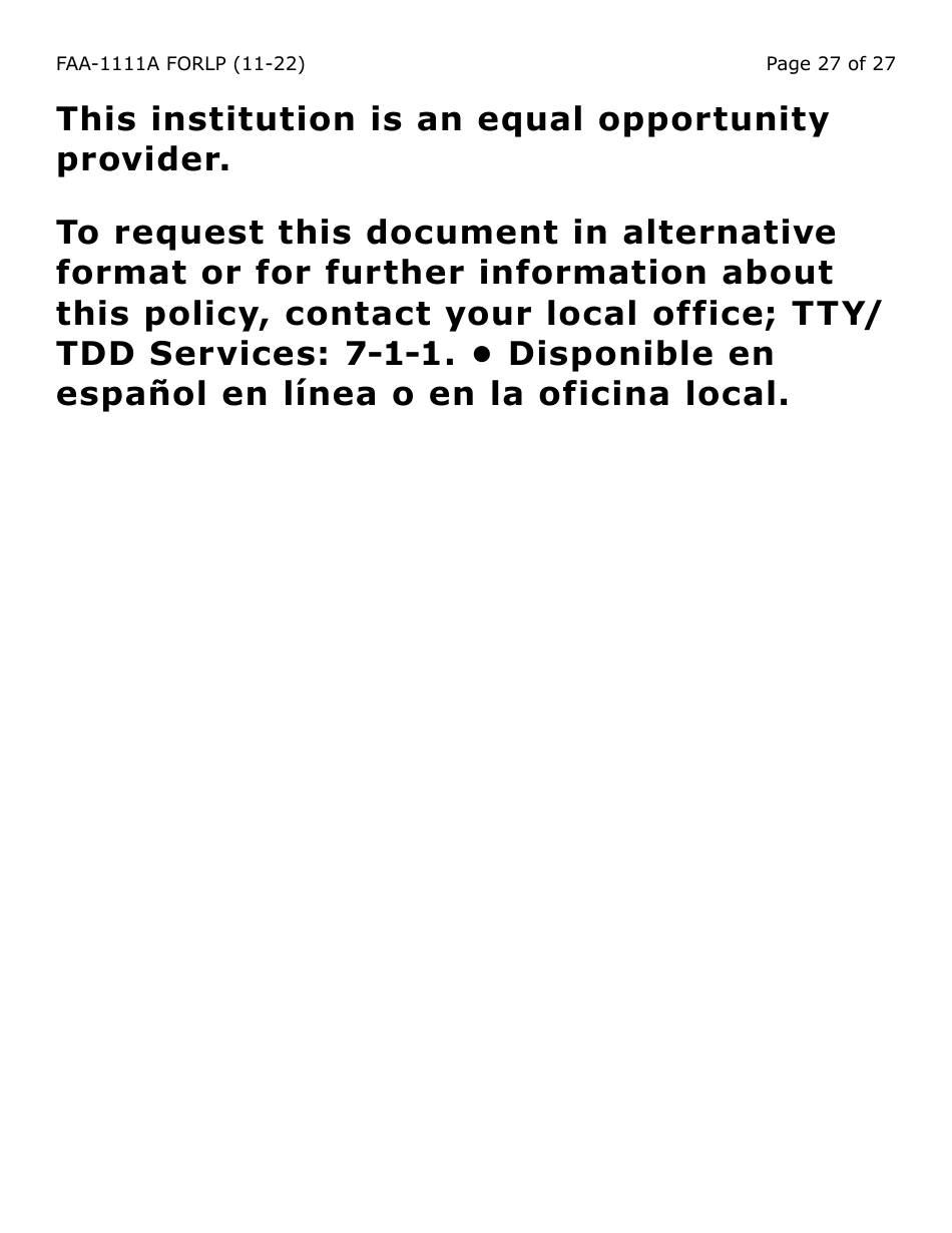 Form FAA-1111A-LP Participant Statement Verification Worksheet (Large Print) - Arizona, Page 27