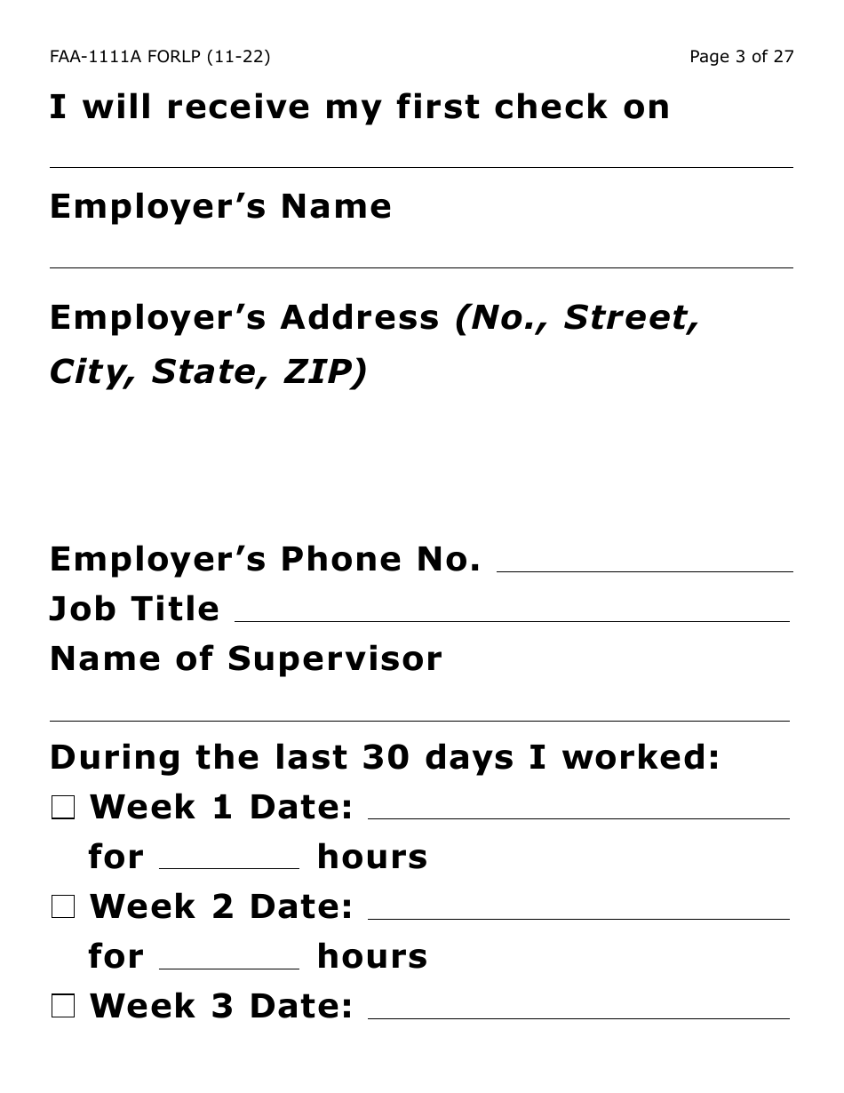Form FAA-1111A-LP Participant Statement Verification Worksheet (Large Print) - Arizona, Page 3