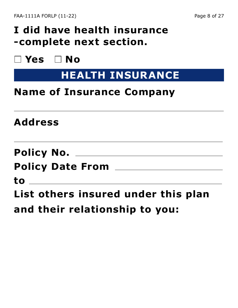 Form FAA-1111A-LP Participant Statement Verification Worksheet (Large Print) - Arizona, Page 8