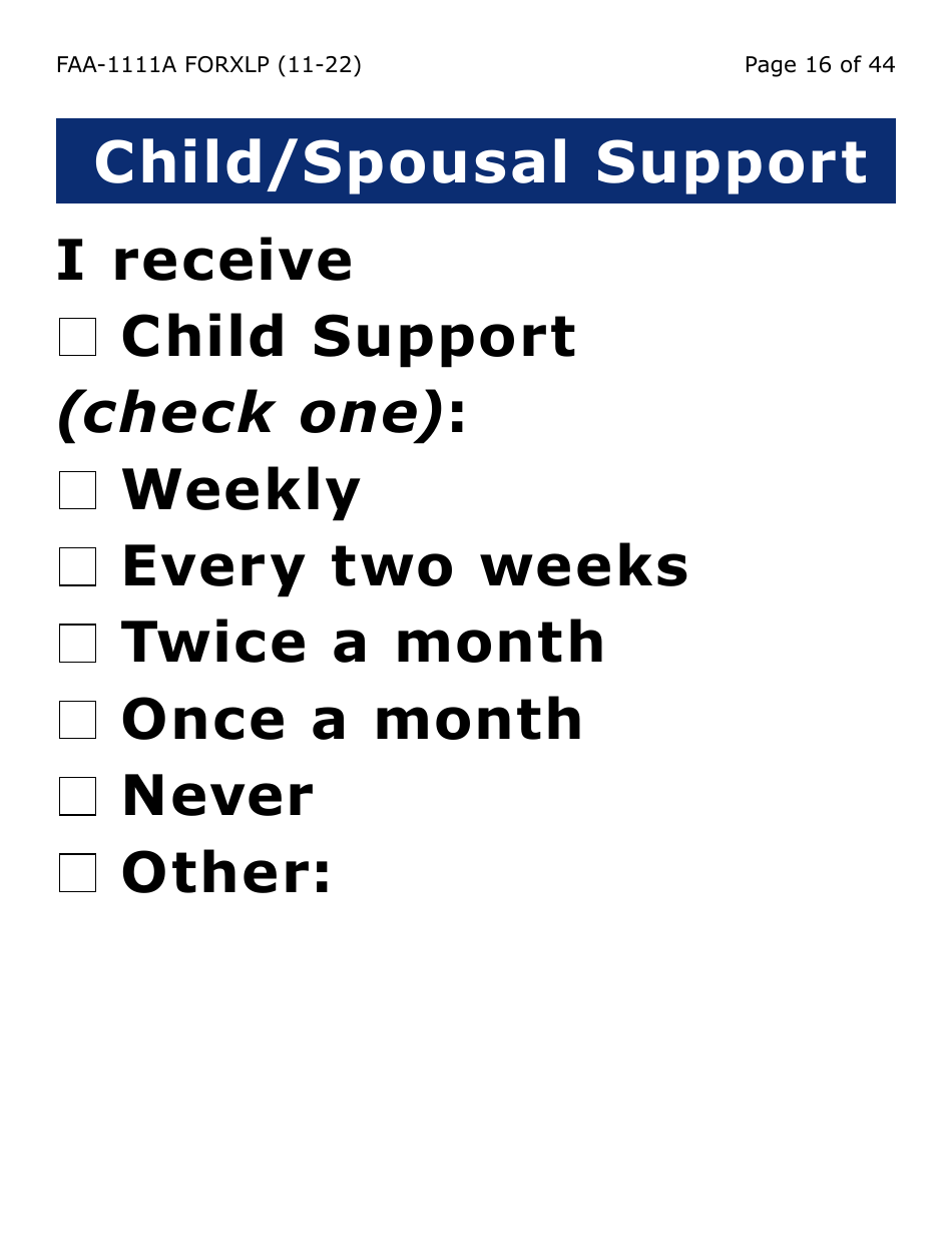 Form FAA-1111A-XLP Participant Statement Verification Worksheet (Extra Large Print) - Arizona, Page 16