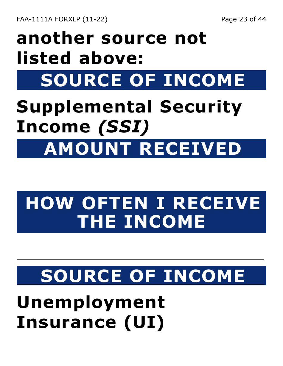 Form FAA-1111A-XLP Participant Statement Verification Worksheet (Extra Large Print) - Arizona, Page 23