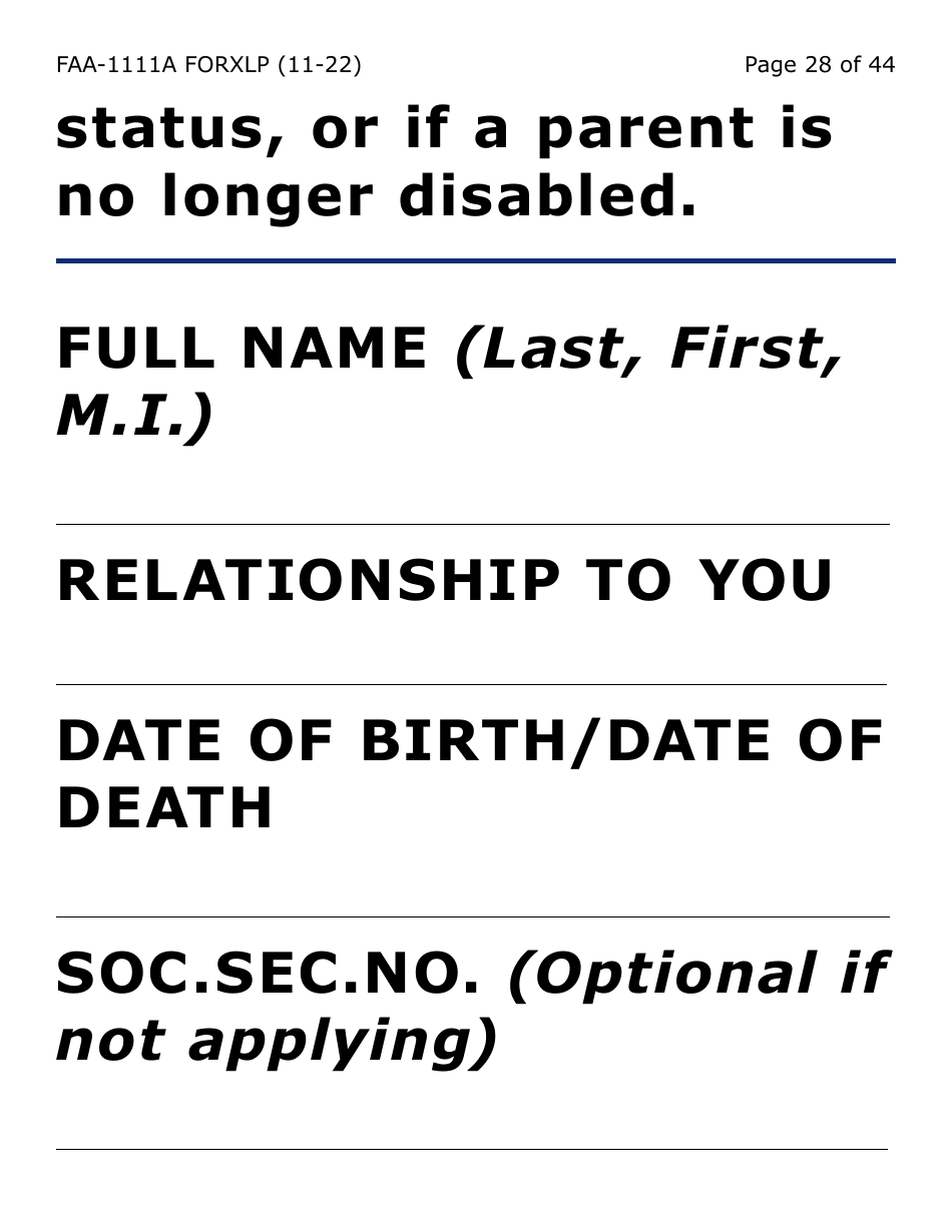 Form FAA-1111A-XLP Participant Statement Verification Worksheet (Extra Large Print) - Arizona, Page 28