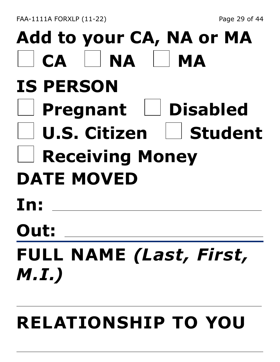 Form FAA1111AXLP Fill Out, Sign Online and Download Fillable PDF, Arizona Templateroller